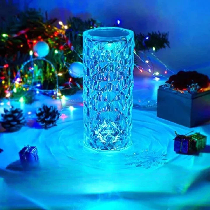 SparklingGlow | LED Kristall-Touch-Tischlampe inklusive 16 Farben und Fernbedienung