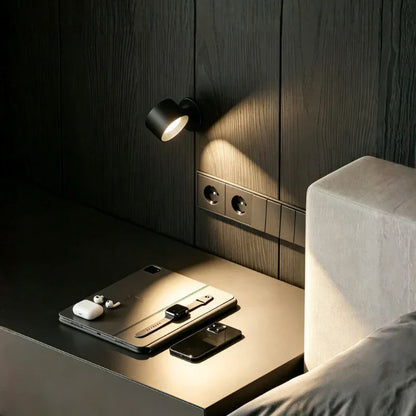 EasyLamp - Kabellose LED Wandleuchte mit 360° Drehung, USB-C Akku & Magnet, Dimmbar