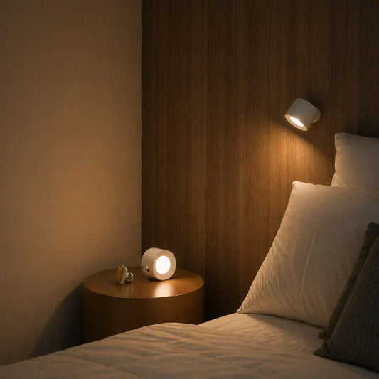 EasyLamp - Kabellose LED Wandleuchte mit 360° Drehung, USB-C Akku & Magnet, Dimmbar