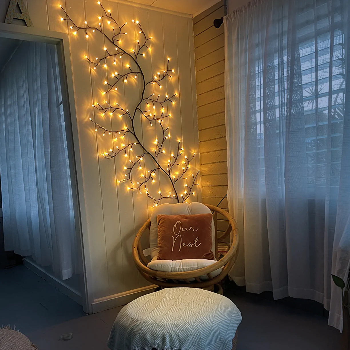 Verzauberte Weidenrebe | Verzauberte LED Wandlampe