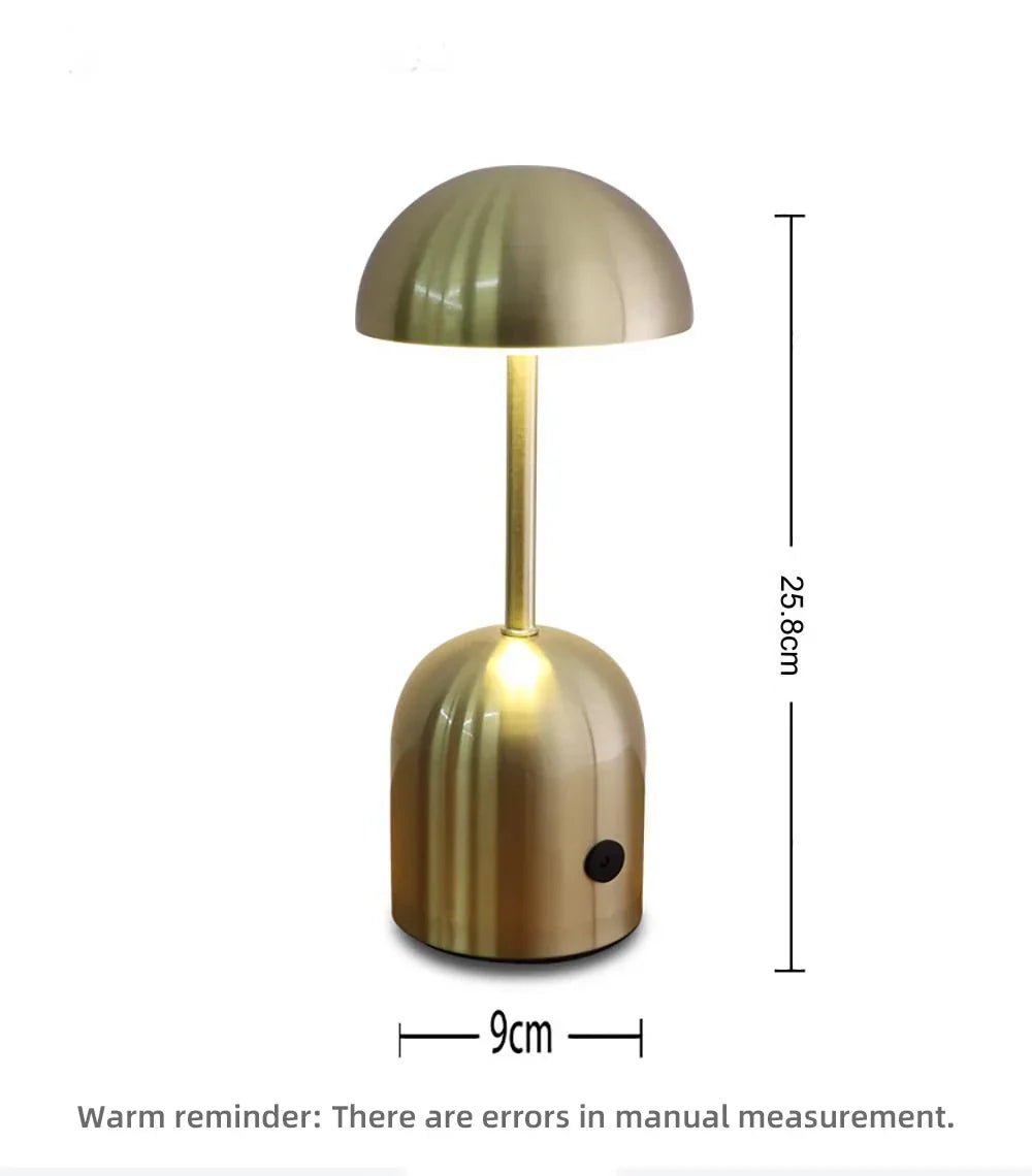 LuminaCrescent – Kabellose Dimmbare LED Metall-Tischlampe | Modern über Touch
