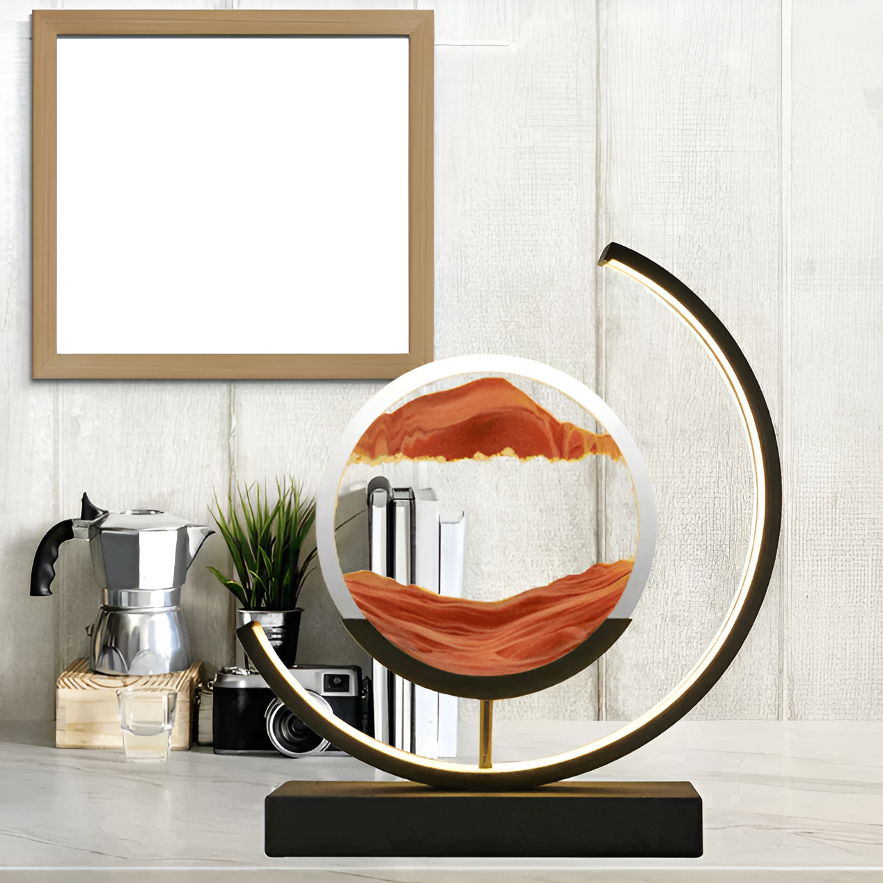 SandArt | Dimmbare LED Sandlampe - Kabellose Einzigartige Entspannungslampe