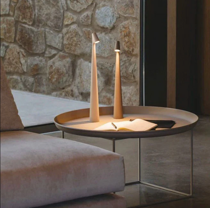 Kabellose USB Akku Nachttischlampe 'NordicEleganz' - USB Akku Tischlampe ohne Kabel