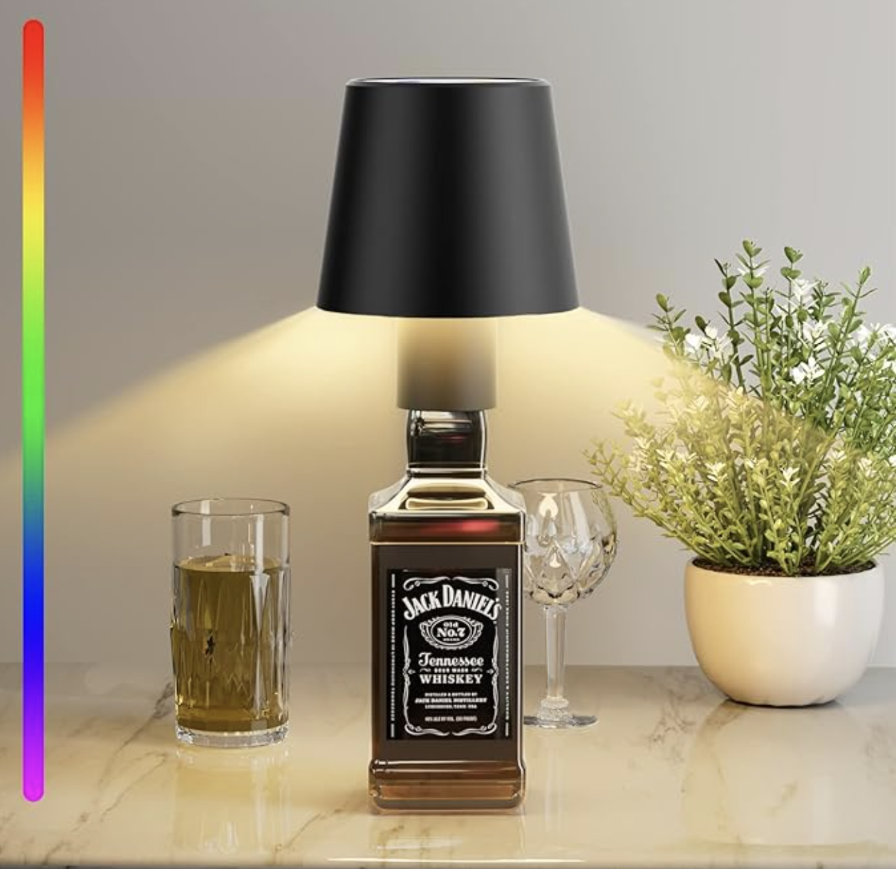 LuxeBottle - Kabellose LED Tischleuchte im Flaschendesign - Dimmbar | USB | Wohnzimmer | Dekoration