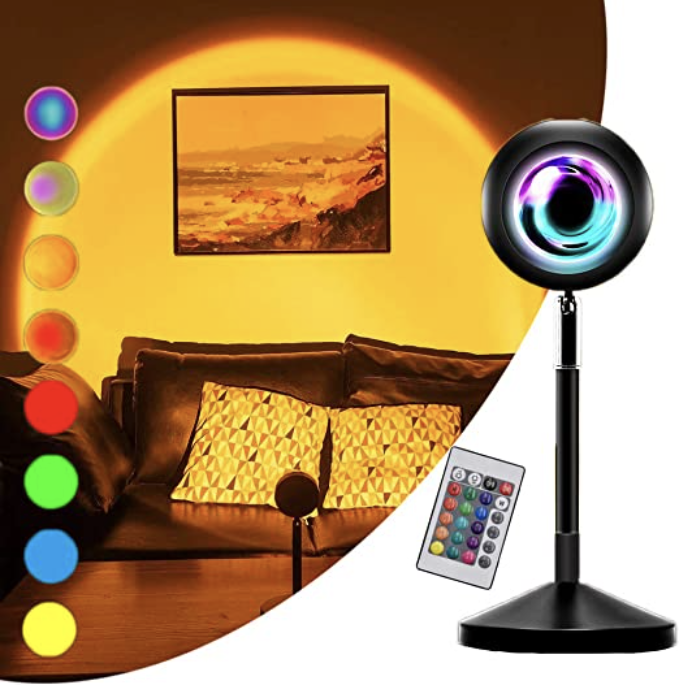 Sunset Lamp | 16 Farben + Fernbedienung LED Projektor Tischlampe - USB Nachttischlampen