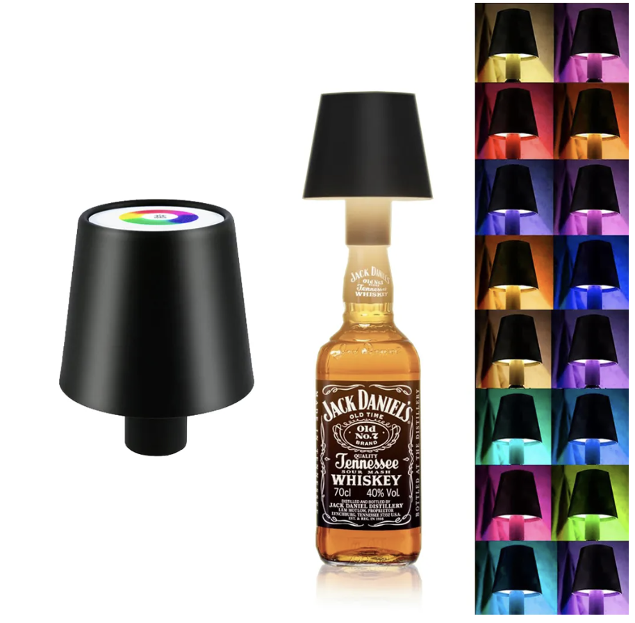 LuxeBottle - Kabellose LED Tischleuchte im Flaschendesign - Dimmbar | USB | Wohnzimmer | Dekoration