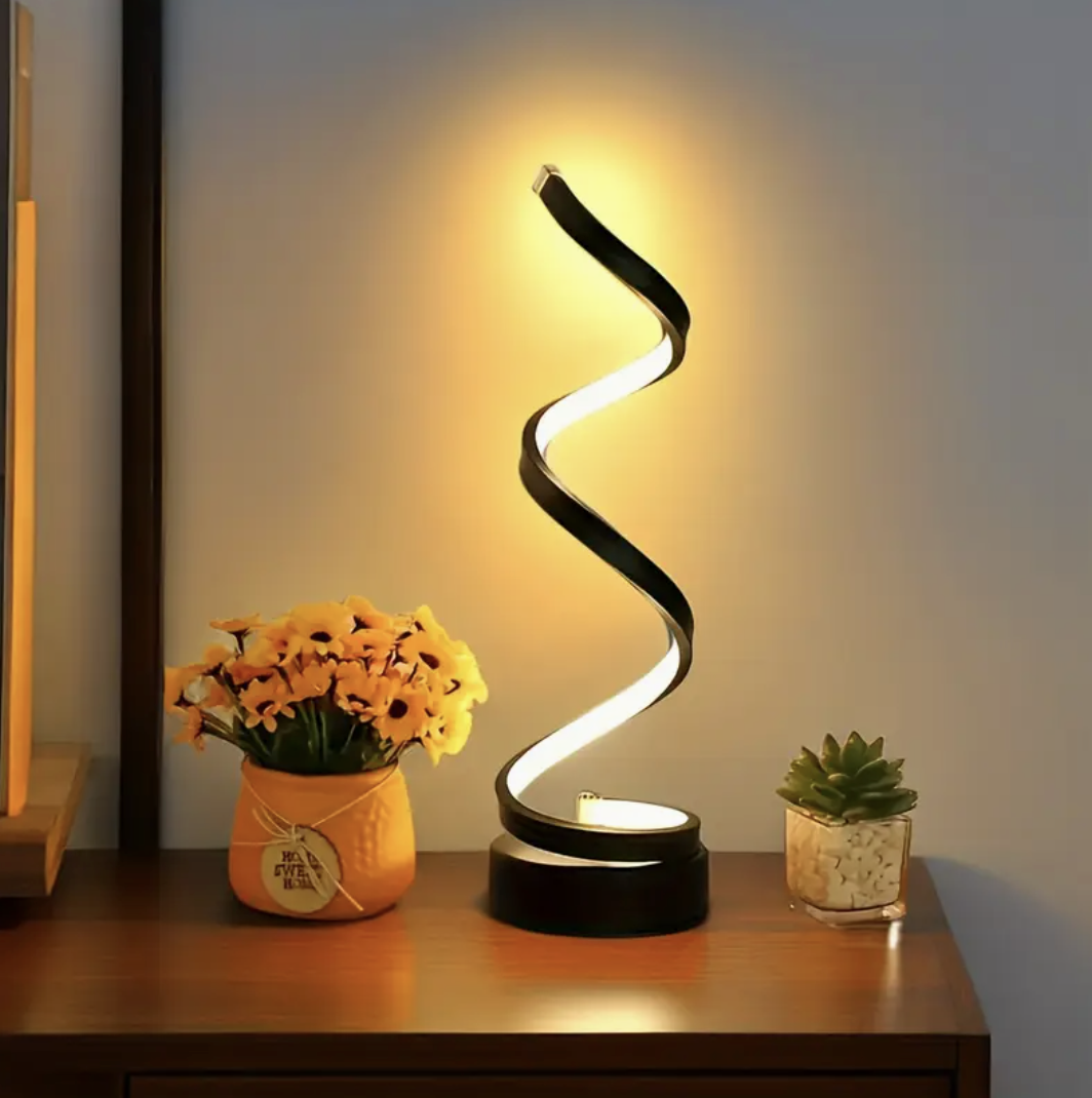 Spirale Tischlampe | Dimmbare moderne USB Schreibtischlampe | Nachttischlampe | Tischlampe