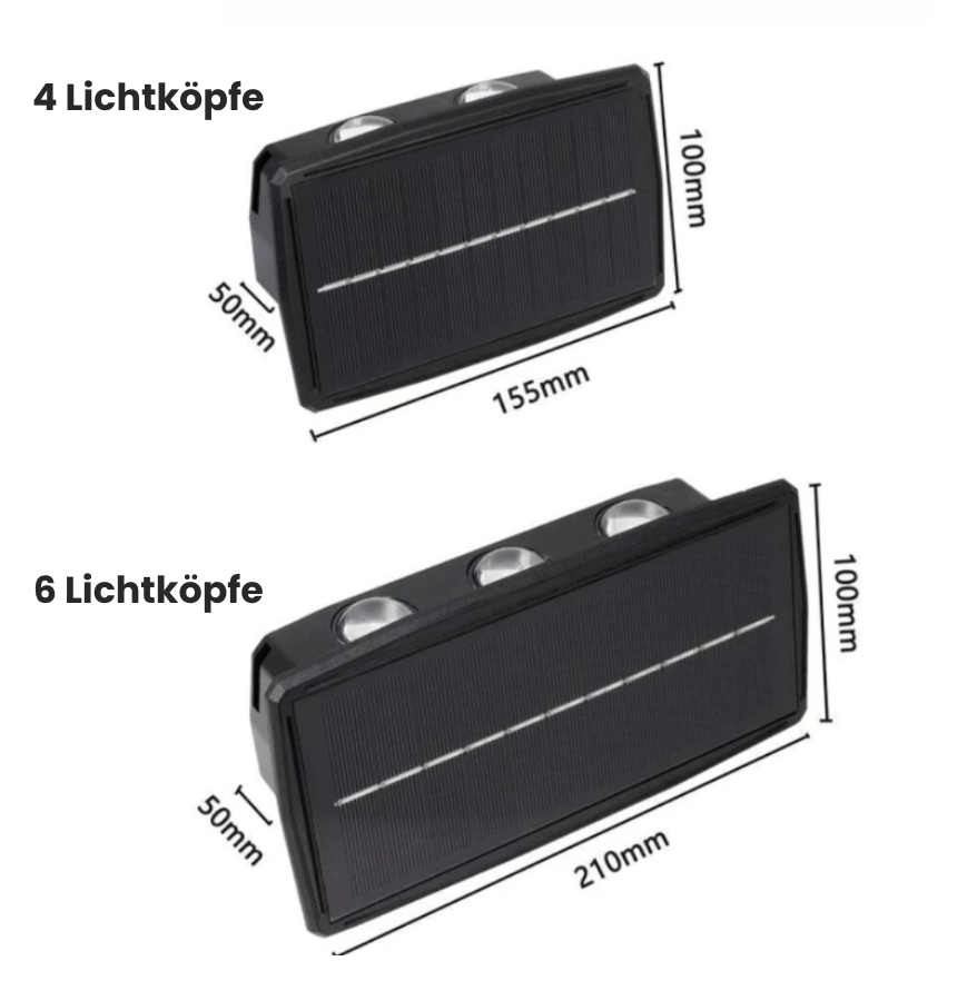 LumiShine | Wasserdichte Solar LED Aussenwandleuchte