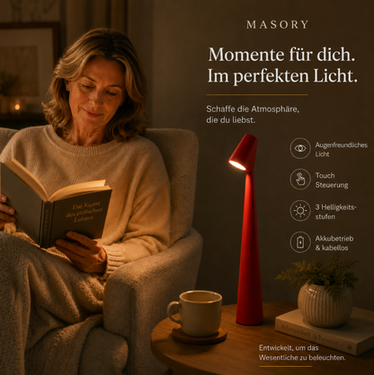 Kabellose Tischlampe mit Akku 'NordicLicht' - USB Akku Tischlampe ohne Kabel