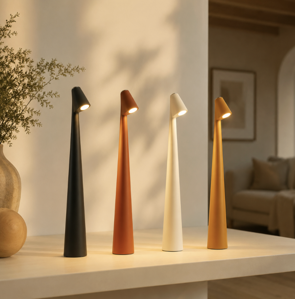 Kabellose Tischlampe mit Akku 'NordicLicht' - USB Akku Tischlampe ohne Kabel