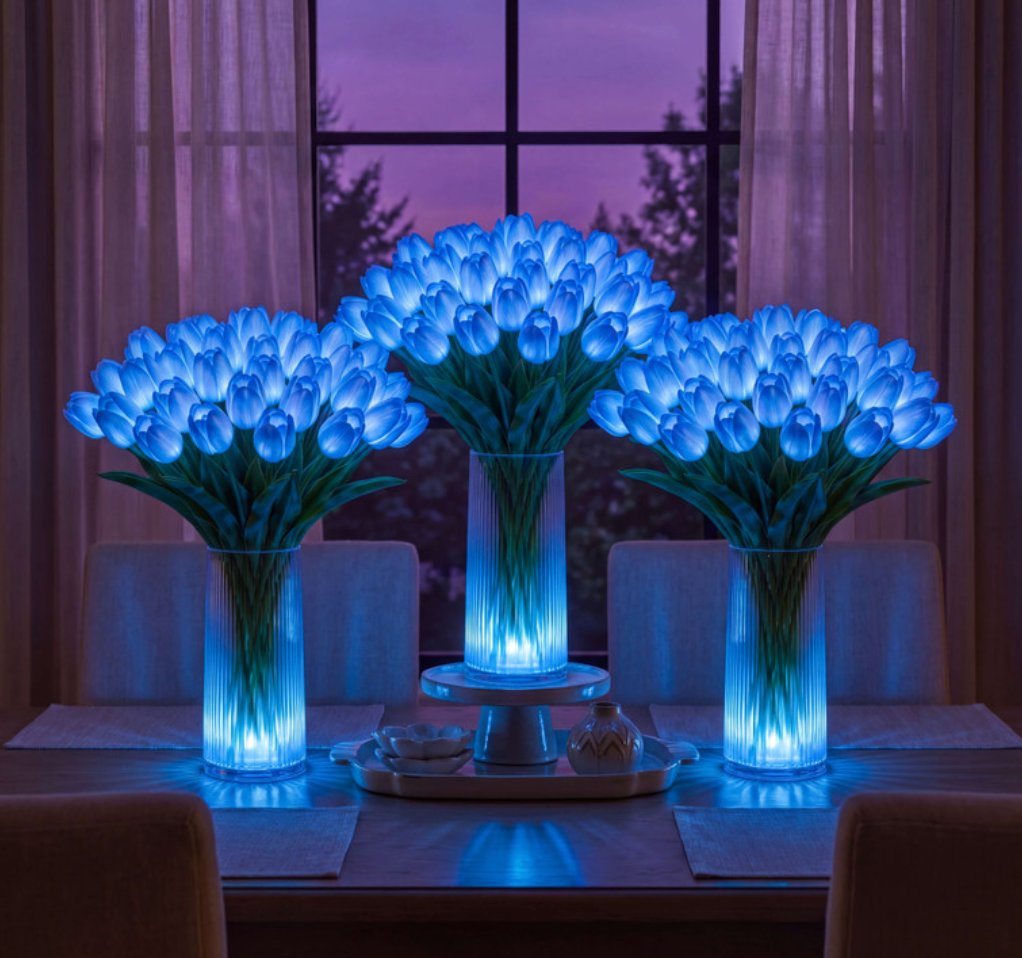 LED Tulpen Lampe – Beleuchteter Tulpenstrauß mit 10 Blumen | Romantische Deko & Geschenk