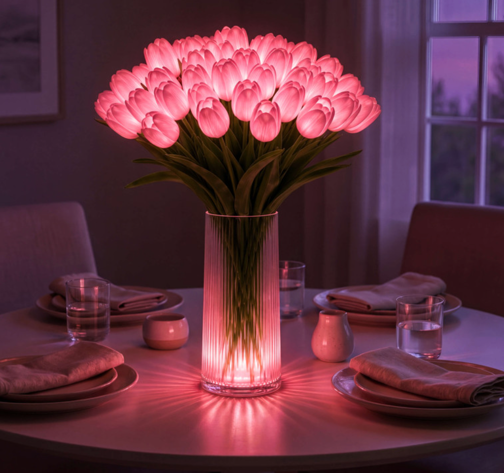 LED Tulpen Lampe – Beleuchteter Tulpenstrauß mit 10 Blumen | Romantische Deko & Geschenk