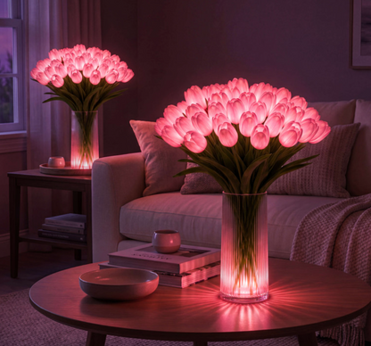LED Tulpen Lampe – Beleuchteter Tulpenstrauß mit 10 Blumen | Romantische Deko & Geschenk