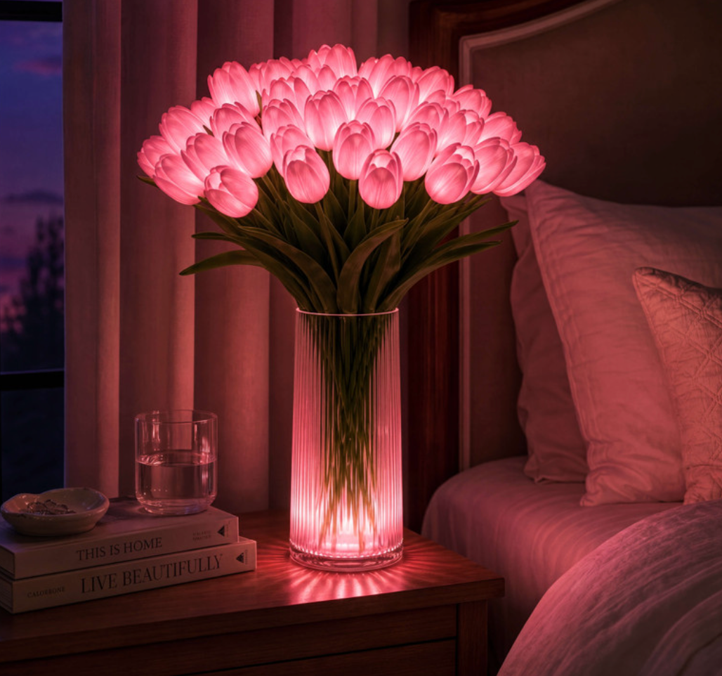 LED Tulpen Lampe – Beleuchteter Tulpenstrauß mit 10 Blumen | Romantische Deko & Geschenk