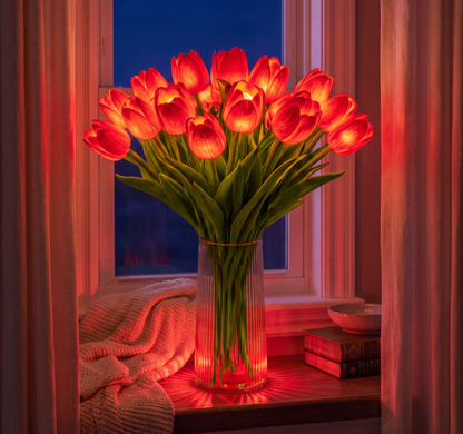 LED Tulpen Lampe – Beleuchteter Tulpenstrauß mit 10 Blumen | Romantische Deko & Geschenk
