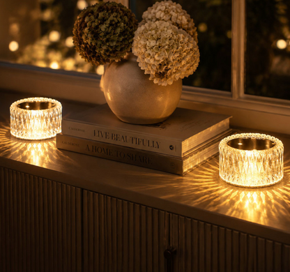 LED Kristalllampe Diamant – USB Akku Tischlampe mit 3 Lichtfarben