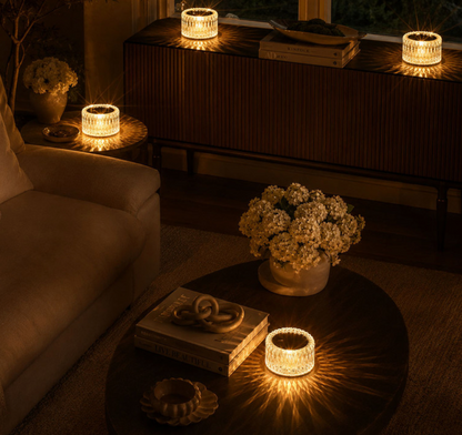 LED Kristalllampe Diamant – USB Akku Tischlampe mit 3 Lichtfarben