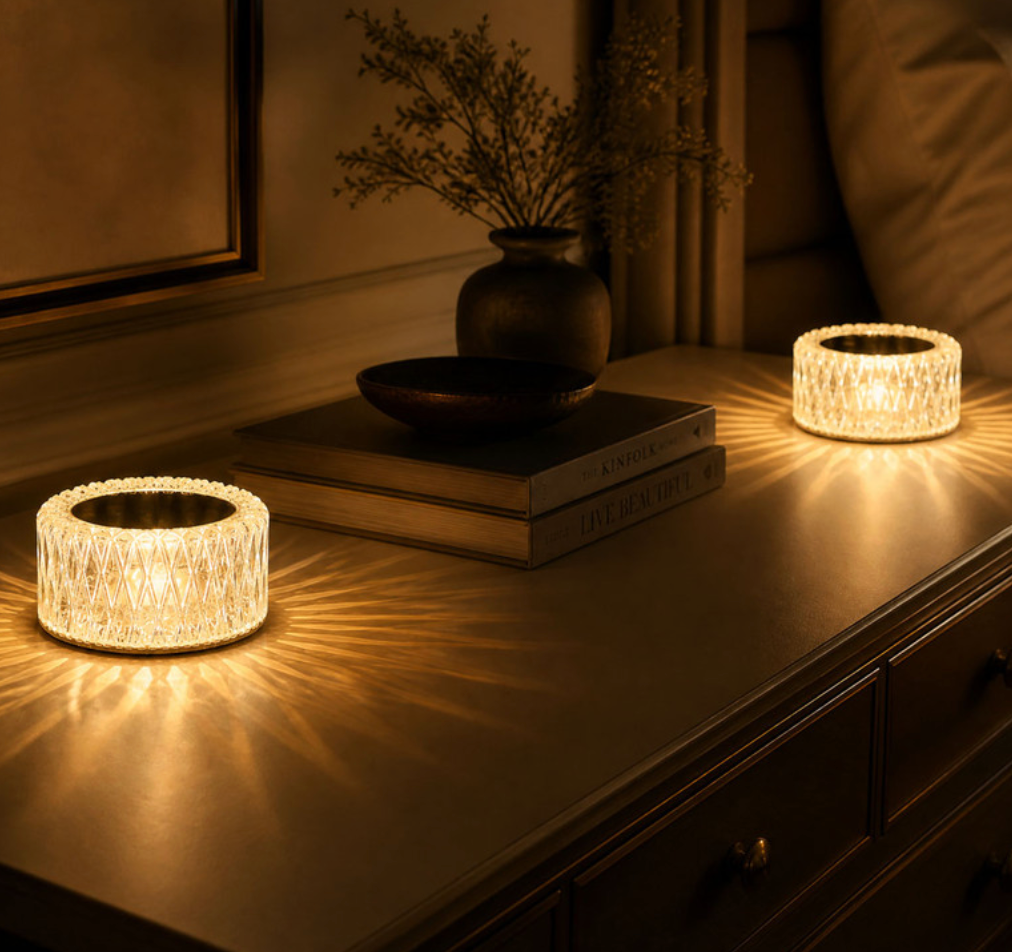 LED Kristalllampe Diamant – USB Akku Tischlampe mit 3 Lichtfarben