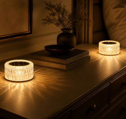 LED Kristalllampe Diamant – USB Akku Tischlampe mit 3 Lichtfarben