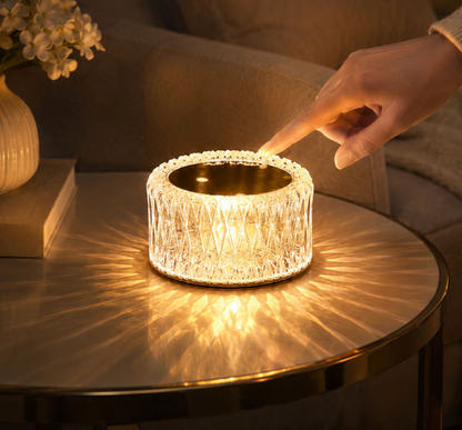 LED Kristalllampe Diamant – USB Akku Tischlampe mit 3 Lichtfarben