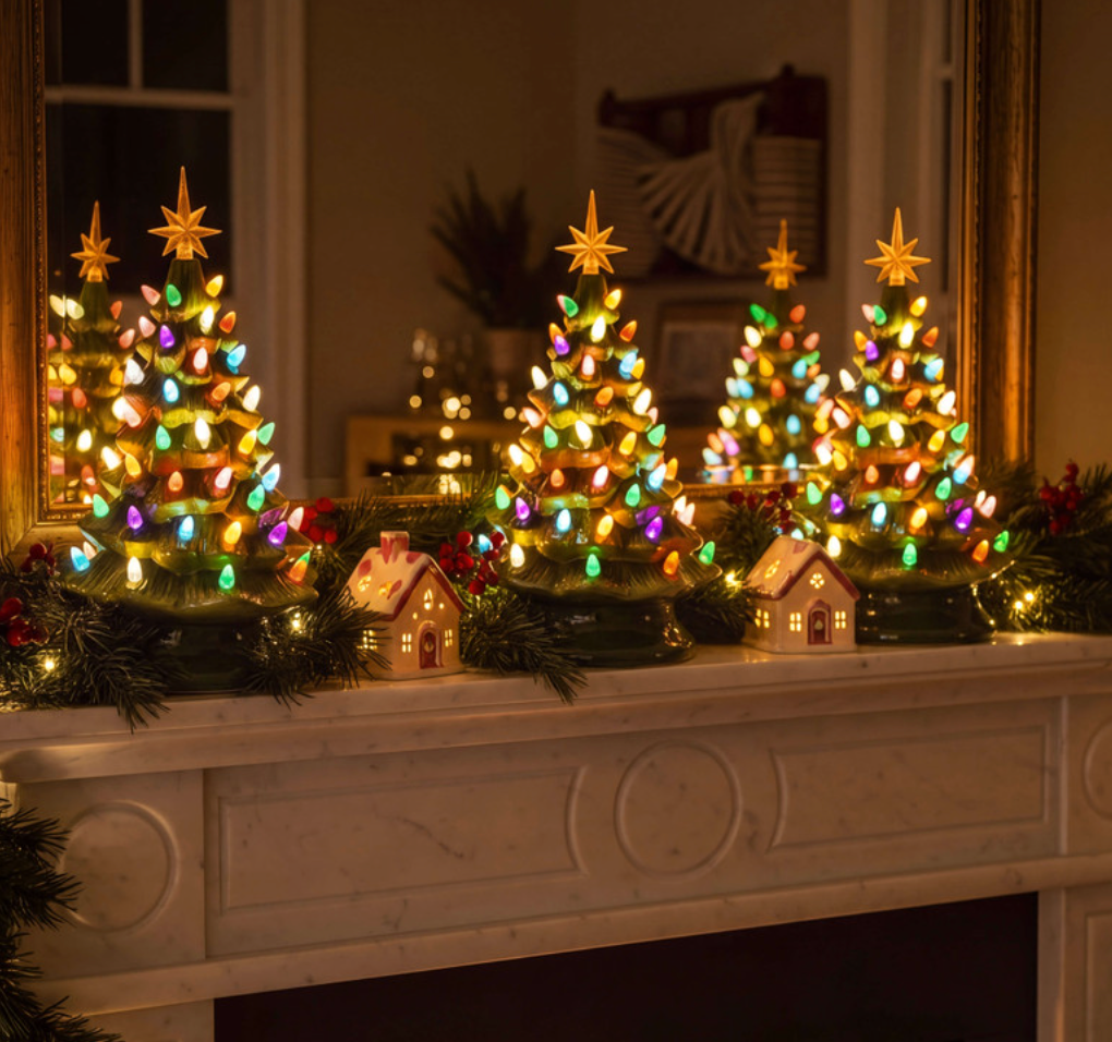 Magical LED Weihnachtsbaum – Beleuchteter Deko Weihnachtsbaum mit Stern, Batteriebetriebene Tischdeko
