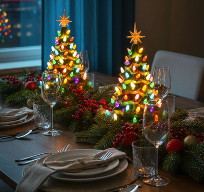 Magical LED Weihnachtsbaum – Beleuchteter Deko Weihnachtsbaum mit Stern, Batteriebetriebene Tischdeko