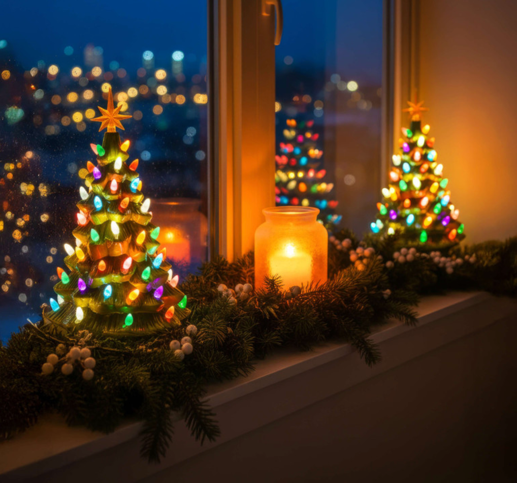 Magical LED Weihnachtsbaum – Beleuchteter Deko Weihnachtsbaum mit Stern, Batteriebetriebene Tischdeko