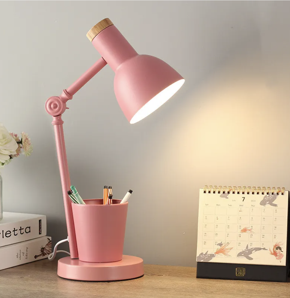 Kinder Tischlampe - Nordische gelbe Kinder Schreibtischlampe - Verstellbare Lampe