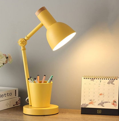 Kinder Tischlampe - Nordische gelbe Kinder Schreibtischlampe - Verstellbare Lampe