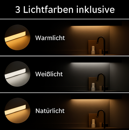 LumiKüche - LED Unterbauleuchte Küche mit Bewegungsmelder - Kabellos Akku und Dimmbar
