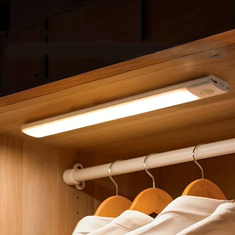 LazyStick - LED Unterbauleuchte mit Bewegungsmelder – USB Wiederaufladbare Lichtleiste Kabellos für Küche, Schrank, Flur und Treppe