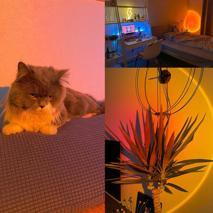 Sunset Lamp | 16 Farben + Fernbedienung LED Projektor Tischlampe - USB Nachttischlampen
